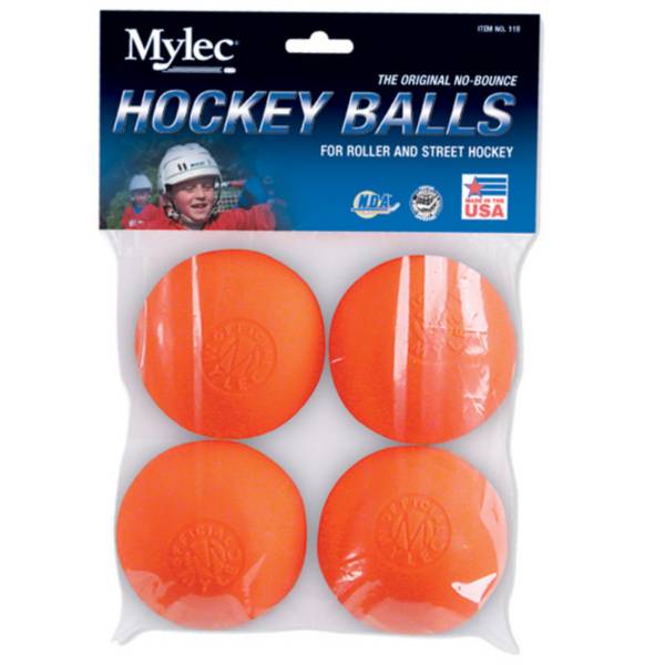 Mylec Warm Weather Hockey Balls, ORANGE Pack of 6 