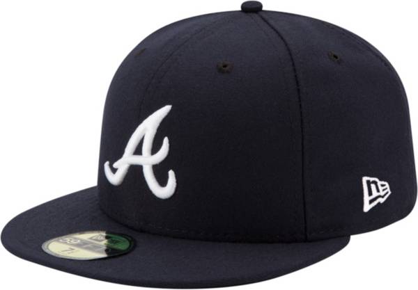 New Era Atlanta Braves 5950 Black Youth Fitted Hat Official Kid's Baseball Cap 
