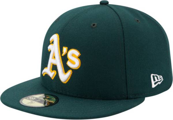 New Era Men's Oakland Athletics 59Fifty Road Green Authentic Hat