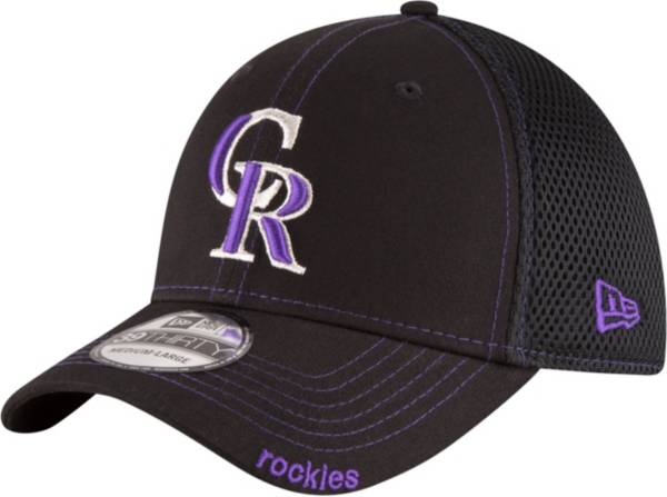 New Era Men's Colorado Rockies 39Thirty Black Neo Stretch Fit Hat