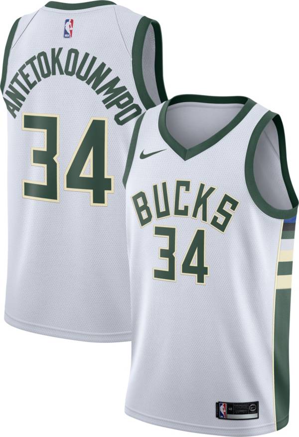 Nike Men's Milwaukee Bucks Giannis Antetokounmpo #34 White Dri-FIT Swingman Jersey