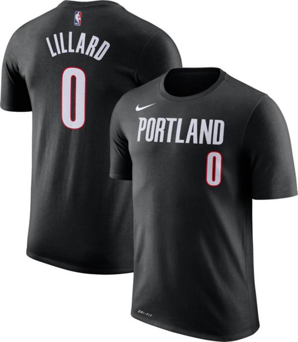Nike Men's Portland Trail Blazers Damian Lillard #0 Dri-FIT Black T-Shirt