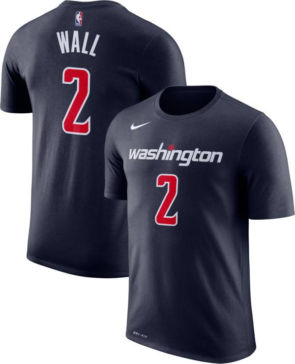 Nike Men's Washington Wizards John Wall #2 Dri-FIT Statement Navy T-Shirt