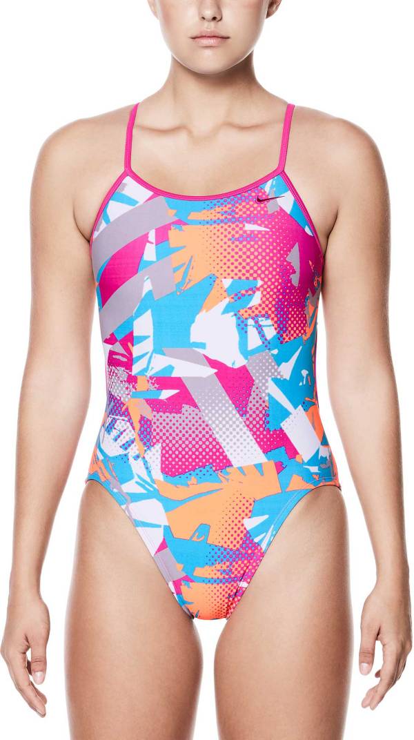 Nike Women's Drift Graffiti Modern V-Back Swimsuit