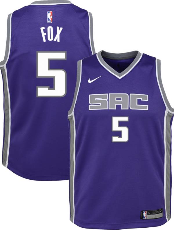 Nike Youth Sacramento Kings De'Aaron Fox #5 Purple Dri-FIT Swingman Jersey