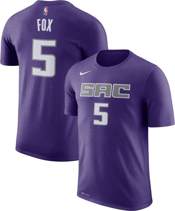 Nike Youth Sacramento Kings De'Aaron Fox #5 Dri-FIT Purple T-Shirt