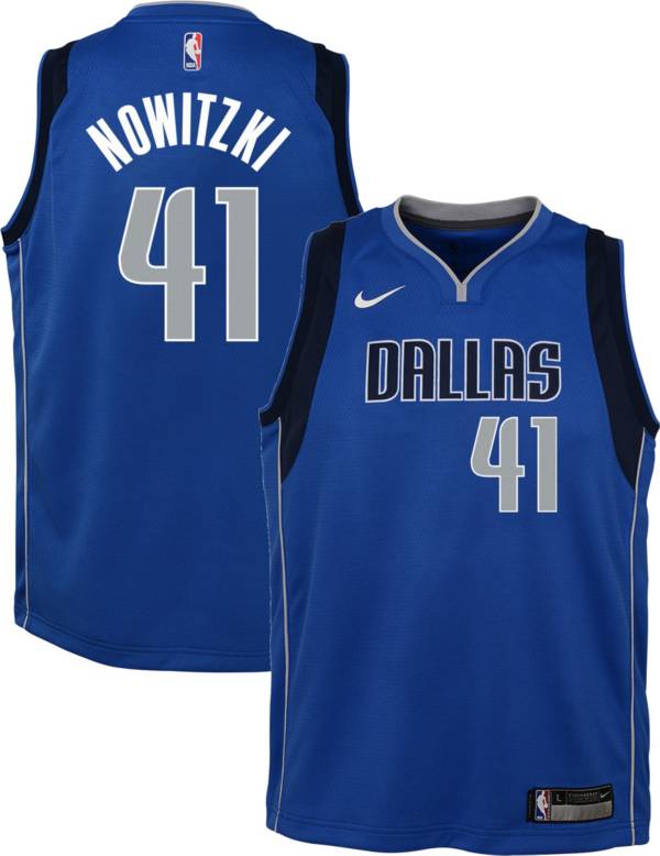 Nike Youth Dallas Mavericks Dirk Nowitzki #41 Royal Dri-FIT Swingman Jersey