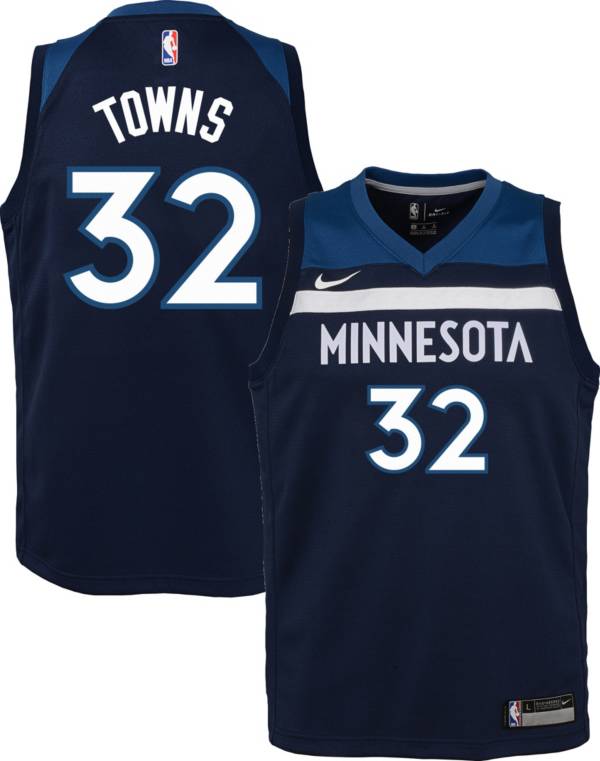 Nike Youth Minnesota Timberwolves Karl-Anthony Towns #32 Navy Dri-FIT Swingman Jersey