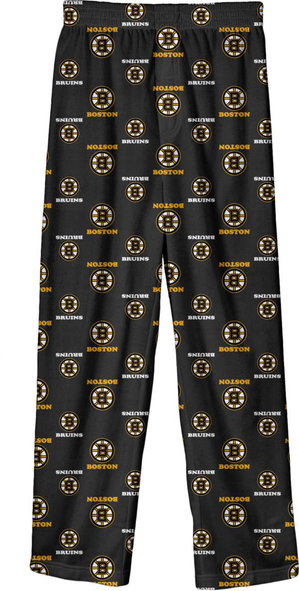 NHL Youth Boston Bruins Team Logo Black Sleep Pants