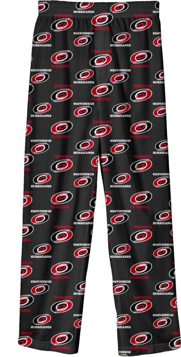 NHL Youth Carolina Hurricanes Team Logo Black Sleep Pants