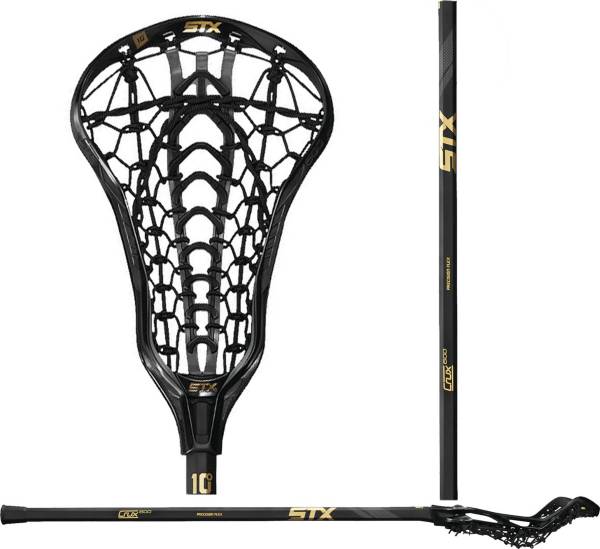 Black STX Lacrosse Crux 600 Complete Stick with Crux Mesh Pocket 