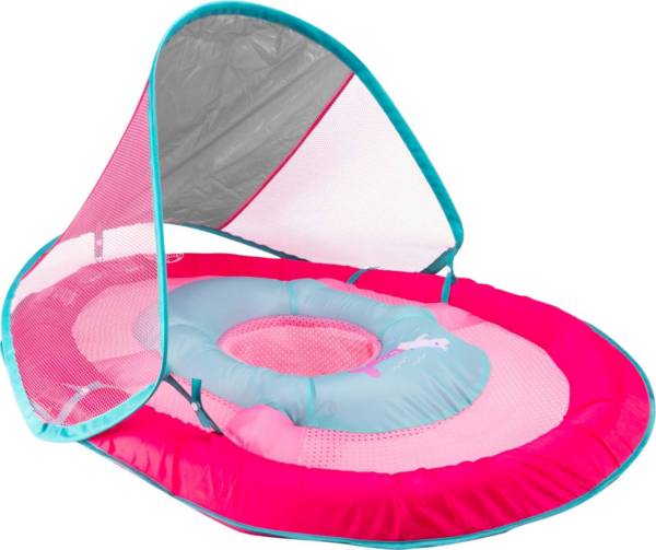 Pink, Large Free Swimming Baby Inflatable Baby Swimming Pool Float with Sun Protection Canopy