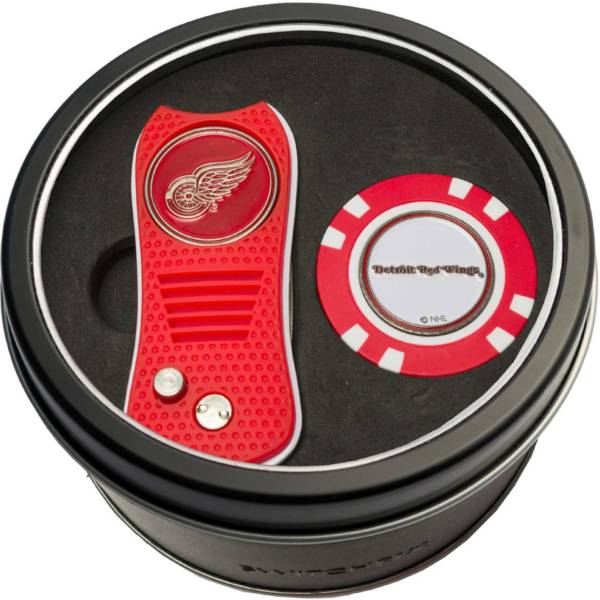 Team Golf Detroit Red Wings Switchfix Divot Tool and Poker Chip Ball Marker Set