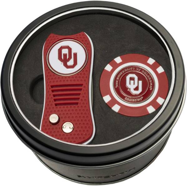 Team Golf Oklahoma Sooners Switchfix Divot Tool and Poker Chip Ball Marker Set