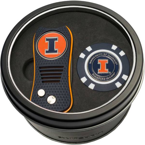 Team Golf Illinois Fighting Illini Switchfix Divot Tool and Poker Chip Ball Marker Set