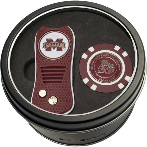 Team Golf Mississippi State Bulldogs Switchfix Divot Tool and Poker Chip Ball Marker Set