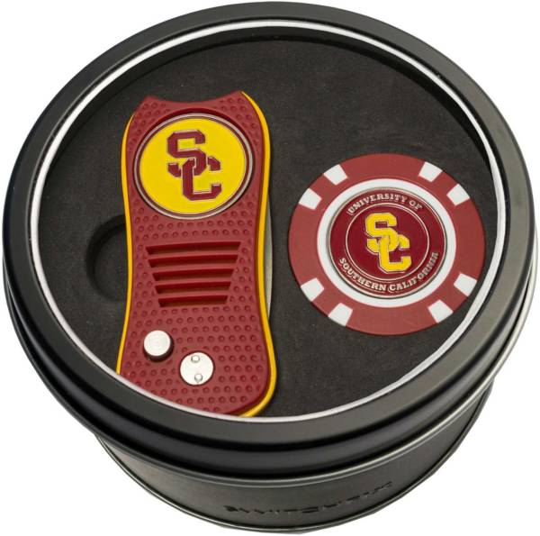 Team Golf USC Trojans Switchfix Divot Tool and Poker Chip Ball Marker Set