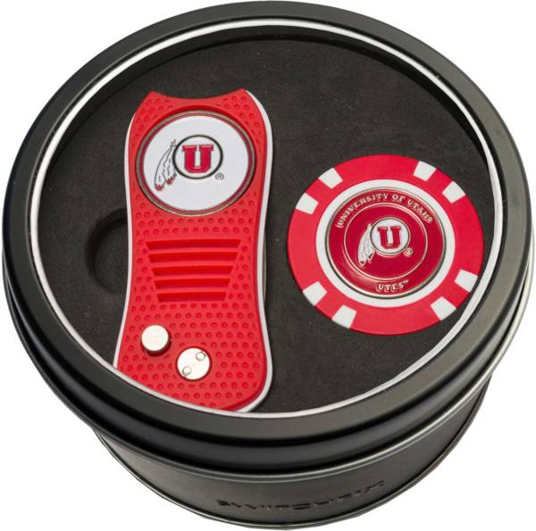 Team Golf Utah Utes Switchfix Divot Tool and Poker Chip Ball Marker Set