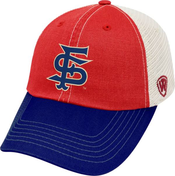 Top of the World Men's Fresno State Bulldogs Cardinal/Blue/White Off Road Adjustable Hat