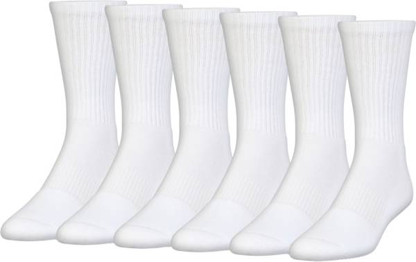 Under Armour Kid's Charged Cotton 2.0 Crew Socks - 6 Pack