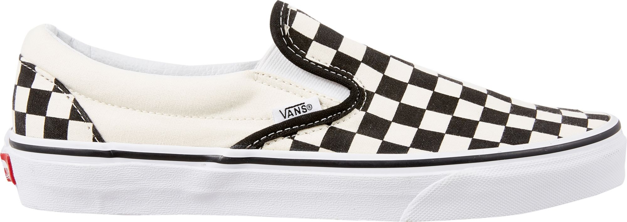 vans slip black white