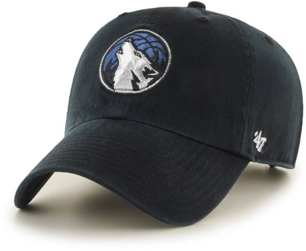 '47 Men's Minnesota Timberwolves Black Clean Up Adjustable Hat