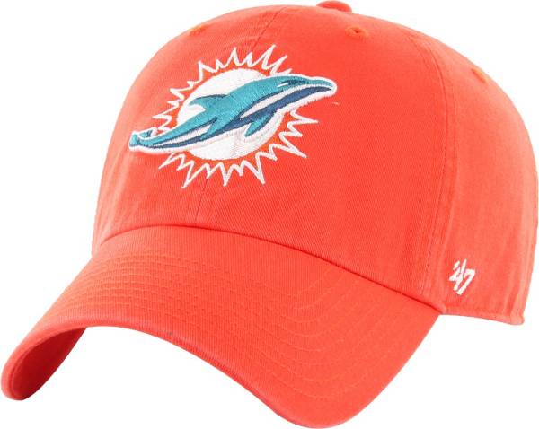 '47 Men's Miami Dolphins Clean Up Orange Adjustable Hat