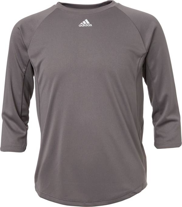adidas Boys' Triple Stripe ¾ Sleeve Tech Baseball Practice Shirt