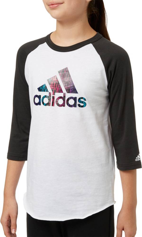 adidas Girls' Destiny ¾ Sleeve Softball Graphic Shirt
