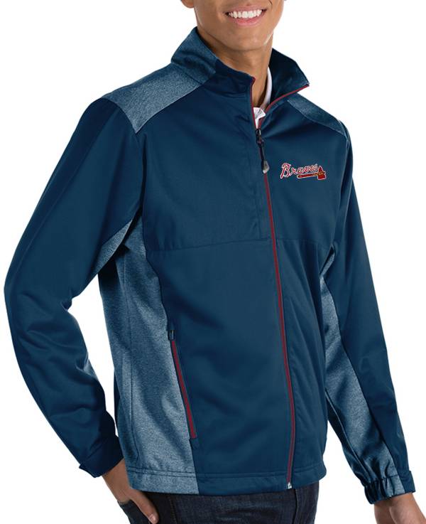 Antigua Men's Atlanta Braves Revolve Navy Full-Zip Jacket