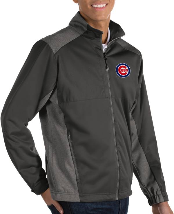 Antigua Men's Chicago Cubs Revolve Grey Full-Zip Jacket