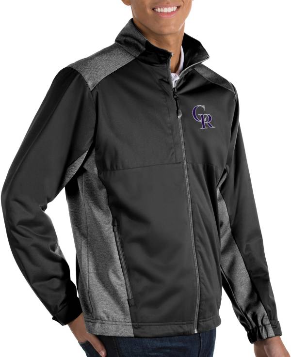 Antigua Men's Colorado Rockies Revolve Black Full-Zip Jacket