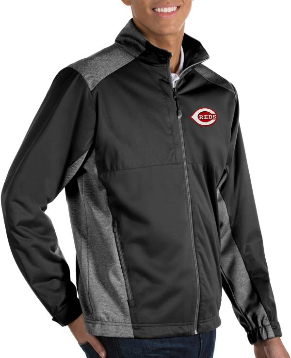 Antigua Men's Cincinnati Reds Revolve Black Full-Zip Jacket product image