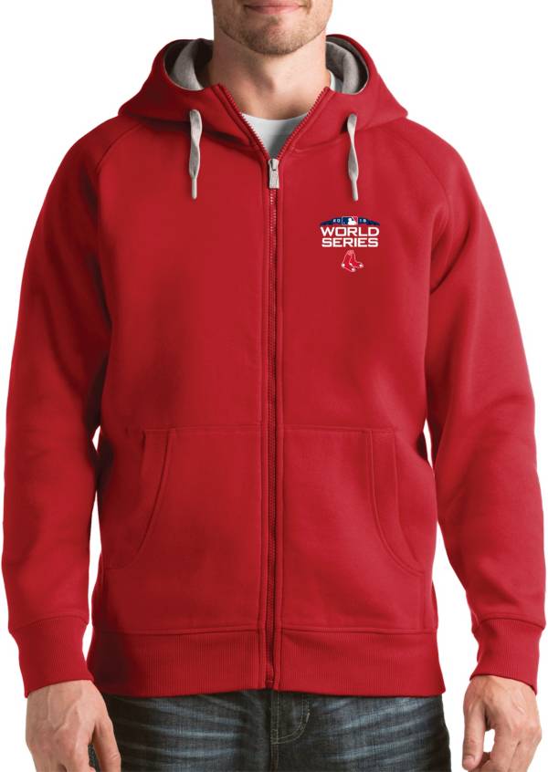 Antigua Men's 2018 World Series Boston Red Sox Red Victory Full-Zip Sweatshirt