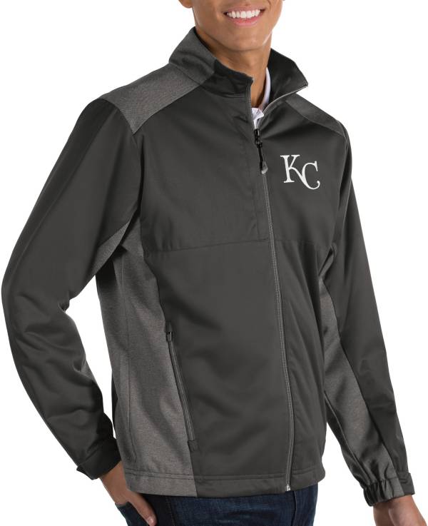 Antigua Men's Kansas City Royals Revolve Grey Full-Zip Jacket product image