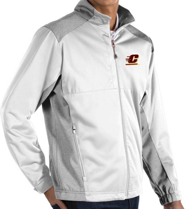 Antigua Men's Central Michigan Chippewas White Revolve Full-Zip Jacket