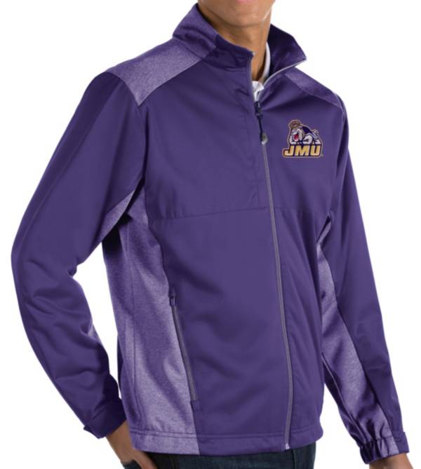 Antigua Men's James Madison Dukes Purple Revolve Full-Zip Jacket product image