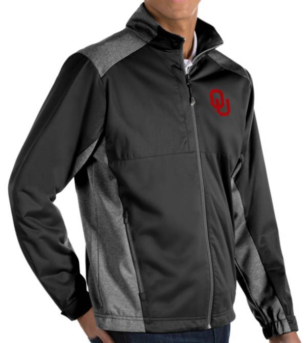 Antigua Men's Oklahoma Sooners Revolve Full-Zip Black Jacket