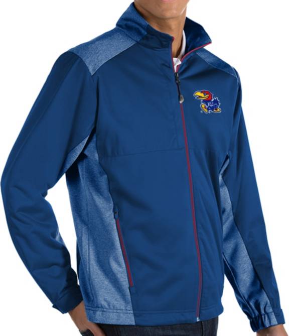 Antigua Men's Kansas Jayhawks Blue Revolve Full-Zip Jacket