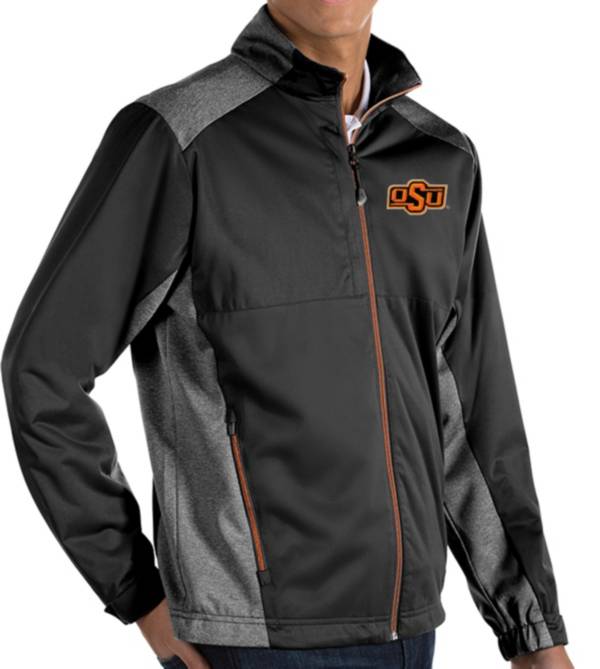 Antigua Men's Oklahoma State Cowboys Revolve Full-Zip Black Jacket