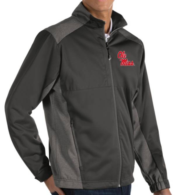 Antigua Men's Ole Miss Rebels Grey Revolve Full-Zip Jacket