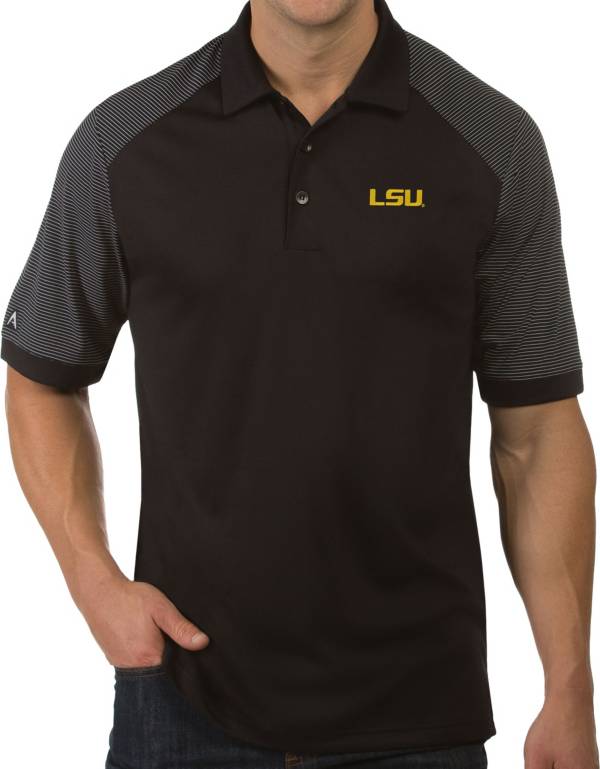 Antigua Men's LSU Tigers Engage Performance Black Polo