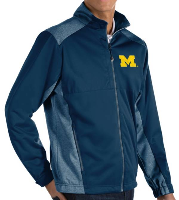 Antigua Men's Michigan Wolverines Blue Revolve Full-Zip Jacket product image