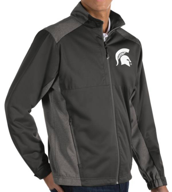 Antigua Men's Michigan State Spartans Grey Revolve Full-Zip Jacket