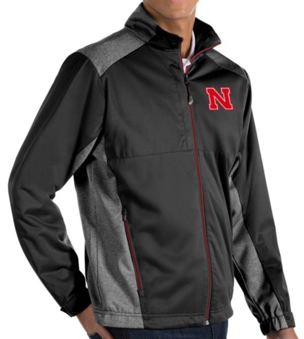 Antigua Men's Nebraska Cornhuskers Revolve Full-Zip Black Jacket