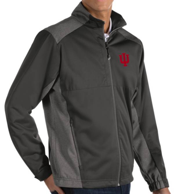 Antigua Men's Indiana Hoosiers Grey Revolve Full-Zip Jacket