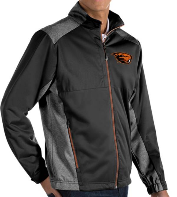 Antigua Men's Oregon State Beavers Revolve Full-Zip Black Jacket