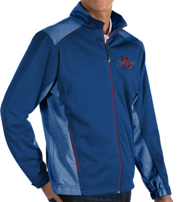 Antigua Men's Tulsa Golden Hurricane Blue Revolve Full-Zip Jacket