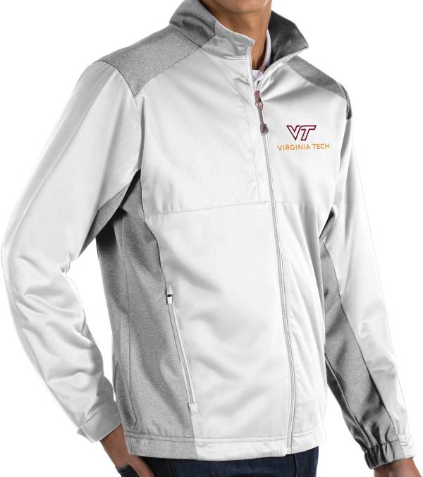 Antigua Men's Virginia Tech Hokies White Revolve Full-Zip Jacket