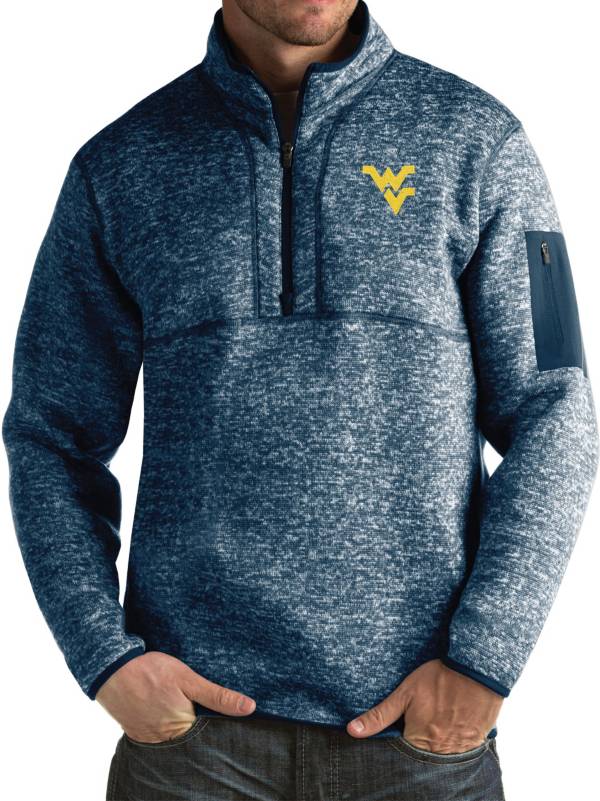 Antigua Men's West Virginia Blue Fortune Pullover Jacket